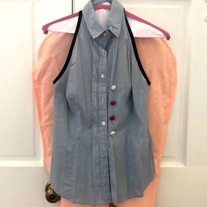 HUGO BOSS Racerback Blue Stripe sleeveless top US2